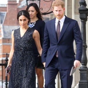 Le prince Harry et Meghan Markle ont assisté ensemble, le 23 avril 2018 en l'église St Martin-in-the-fileds à Londres, à la cérémonie commémorant le 25e anniversaire de l'assassinat de Stephen Lawrence, victime à 18 ans d'un crime raciste.