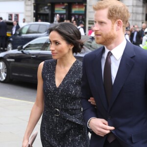 Le prince Harry et Meghan Markle ont assisté ensemble, le 23 avril 2018 en l'église St Martin-in-the-fileds à Londres, à la cérémonie commémorant le 25e anniversaire de l'assassinat de Stephen Lawrence, victime à 18 ans d'un crime raciste.