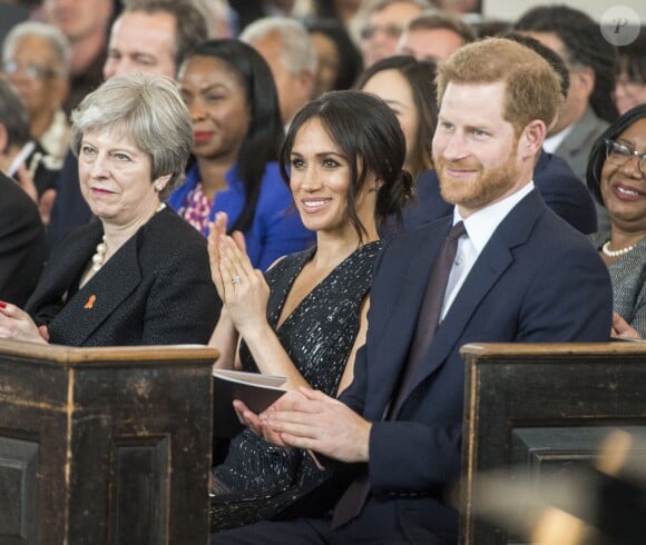 Le prince Harry et Meghan Markle ont assisté ensemble, le 23 avril 2018 en l'église St Martin-in-the-fileds à Londres, à la cérémonie commémorant le 25e anniversaire de l'assassinat de Stephen Lawrence, victime à 18 ans d'un crime raciste.