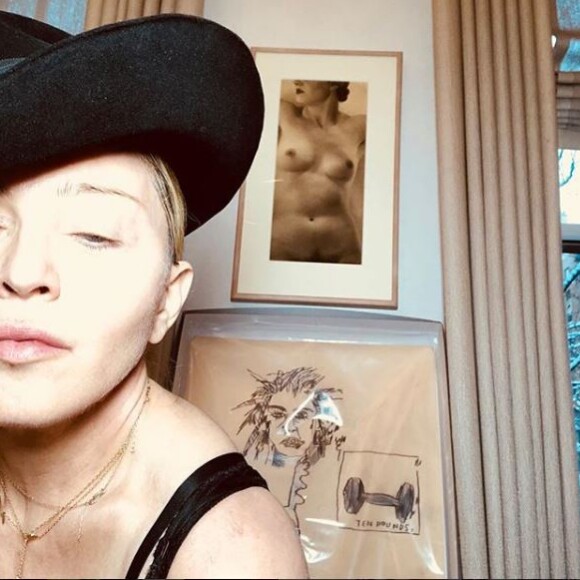 Madonna en mode selfie chez elle au Portugal. Instagram, janvier 2018