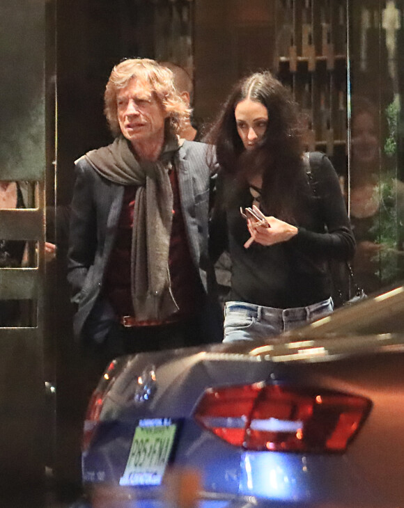 Exclusif - Mick Jagger et sa compagne la danseuse étoile Melanie Hamrick à la sortie du restaurant Masseria Dei Vini à New York City, le 17 juin 2017.