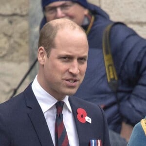 Le prince William, duc de Cambridge, assistait en compagnie du prince Harry et de Meghan Markle à la messe de commémoration de l'ANZAC Day en l'abbaye de Westminster à Londres le 25 avril 2018.