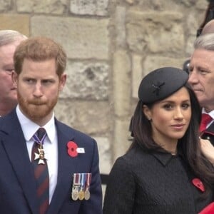 Le prince William, duc de Cambridge, assistait en compagnie du prince Harry et de Meghan Markle à la messe de commémoration de l'ANZAC Day en l'abbaye de Westminster à Londres le 25 avril 2018.