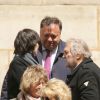 Jean-Jacques Debout et des proches - Obsèques de la mère de Chantal Goya, Colette Dartiguenave De Guerre, en l'église Saint-Roch à Paris. Le 26 avril 2018.
