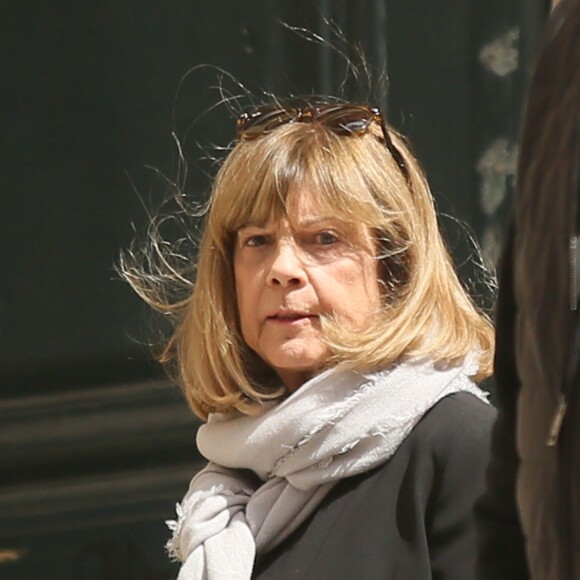 Chantal Goya - Obsèques de la mère de Chantal Goya, Colette Dartiguenave De Guerre, en l'église Saint-Roch à Paris. Le 26 avril 2018.