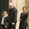 Chantal Goya et des proches - Obsèques de la mère de Chantal Goya, Colette Dartiguenave De Guerre, en l'église Saint-Roch à Paris. Le 26 avril 2018.