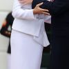 Le président américain Donald Trump et sa femme la Première Dame Melania Trump - Le couple présidentiel américain accueille le couple présidentiel français à la Maison Blanche à Washington, le 24 avril 2018. © Dominique Jacovides/Bestimage