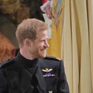 Le prince Harry avec son frère le prince William, duc de Cambridge, qui était son témoin, lors de son mariage avec Meghan Markle en la chapelle St George à Windsor le 19 mai 2018.