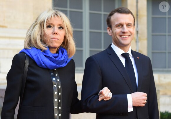 Brigitte et Emmanuel Macron à l'Académie française à Paris, France, la 20 mars 2018. © Christian Liewig/Pool/Bestimage