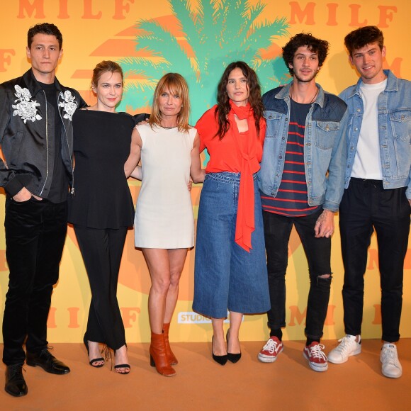 Waël Sersoub, Marie-Josée Croze, Axelle Laffont, Virginie Ledoyen, Matthias Dandois et Victor Meutelet - Avant-première du film "MILF" au cinéma Gaumont-Opéra à Paris, France, le 17 avril 2018. © Veeren/Bestimage