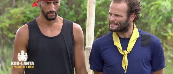 Yassin et Alban dans "Koh-Lanta : Le combat des héros" (TF1), épisode diffusé vendredi 4 mai 2018.