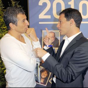 Nagui et Marc-Olivier Fogiel - Conférence de presse de rentrée de Europe 1, en 2009