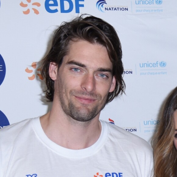 Camille Lacourt et Laury Thilleman - 11e édition de la Nuit de l'eau Unicef à Vanves, le 17 mars 2018.