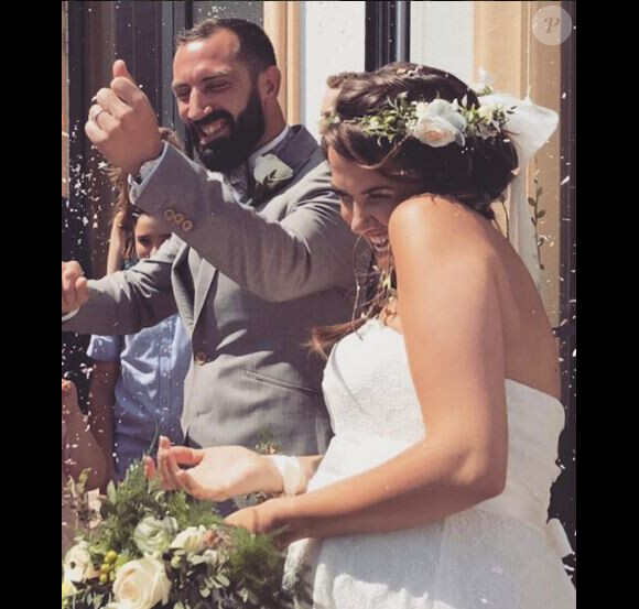 Tiffany et Justin de "Mariés au premier regard" le jour de leur mariage, 5 mai 2018