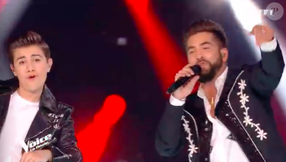 Raffi Arto et Kendji dans The Voice 7 sur TF1 le 12 mai 2018.