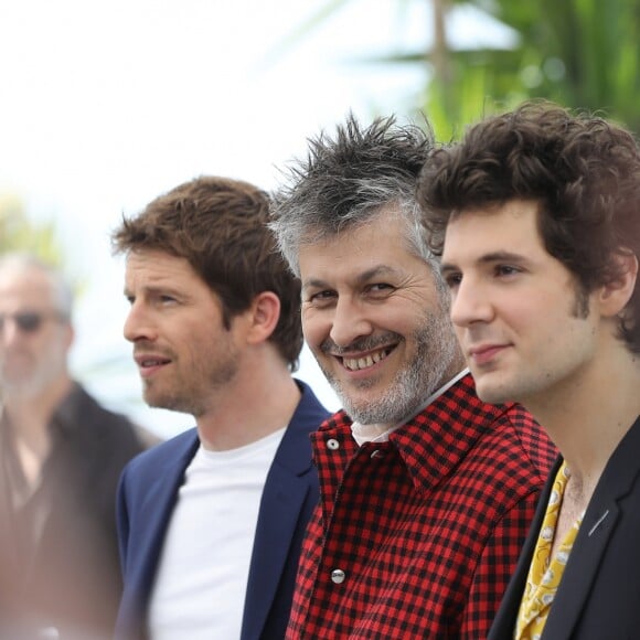 Pierre Deladonchamps, Christophe Honoré, Vincent Lacoste lors du photocall du film « Plaire, aimer et courir vite » au 71ème Festival International du Film de Cannes, le 11 mai 2018. © Borde / Jacovides / Moreau / Bestimage