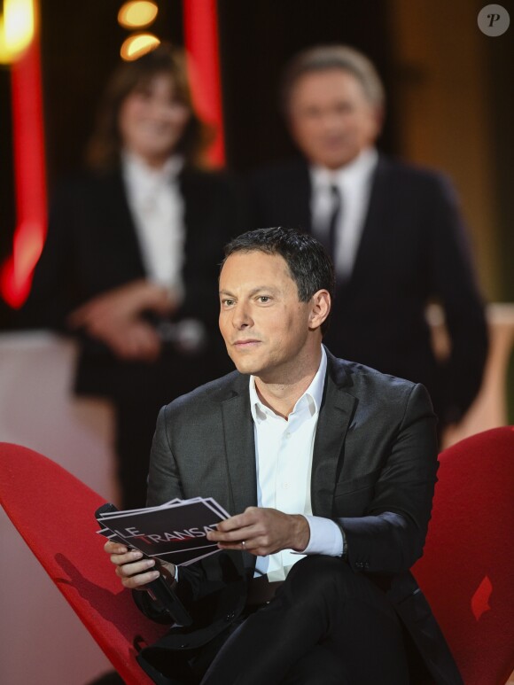 Exclusif - Marc-Olivier Fogiel parodie "Le Divan" avec Laurent Gerra - Enregistrement de l'émission "Bon Anniversaire Laurent Gerra" au Pavillon Baltard. Diffusion sur France 2 le 29 décembre 2017 © Pierre Perusseau/Bestimage