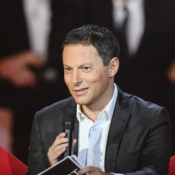 Exclusif - Marc-Olivier Fogiel parodie "Le Divan" avec Laurent Gerra - Enregistrement de l'émission "Bon Anniversaire Laurent Gerra" au Pavillon Baltard. Diffusion sur France 2 le 29 décembre 2017 © Pierre Perusseau/Bestimage
