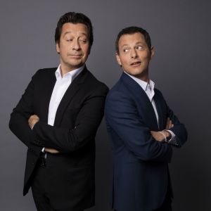 Rendez-vous à Paris avec Laurent Gerra et Marc-Olivier Fogiel. Le duo enregistrera un numéro spécial du "Divan" le 18 mai 2018. L'émission sera diffusée en prime time sur France 3, le 25 mai. @François Roelants/Bestimage