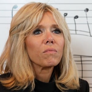 La Première Dame Brigitte Macron (Trogneux) visite l'école d'art "Duke Ellington School of the Arts" (école des arts du spectacle) à Washington, The District, Etats-Unis, le 25 avril 2018. © Dominique Jacovides/Bestimage