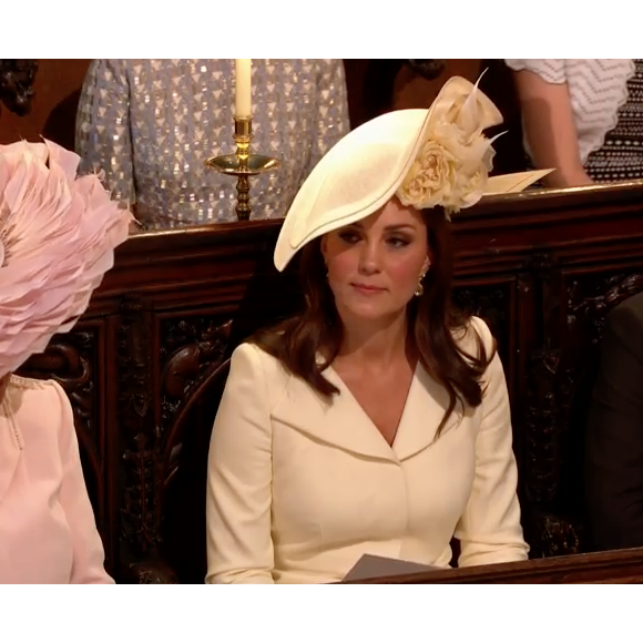 La duchesse Camilla de Cornouailles et la duchesse Catherine de Cambridge au mariage du prince Harry et de Meghan Markle le 19 mai 2018 en la chapelle St George à Windsor.