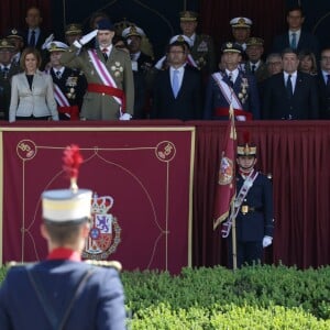 Le roi Felipe VI d'Espagne à la cérémonie des serments au drapeau des nouveaux gardes royaux à Madrid, le 17 mai 2018.