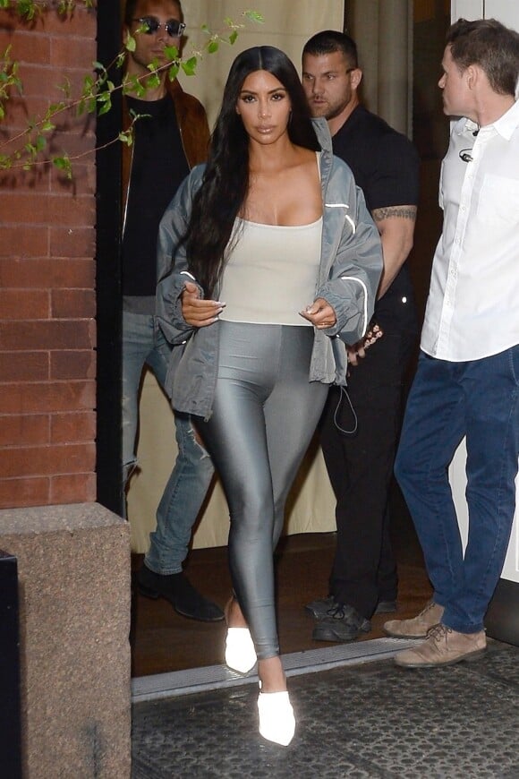 Kim Kardashian à la sortie d'un immeuble à New York, le 8 mai 2018.