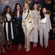 L'équipe du film "Ocean's 8", Sarah Paulson, Mindy Kaling, Sandra Bullock, Cate Blanchett, Anne Hathaway, Awkwafina à la soirée Warner Bros CinemaCon 2018 à l'hôtel Caesar palace à Las Vegas, le 24 avril 2018.