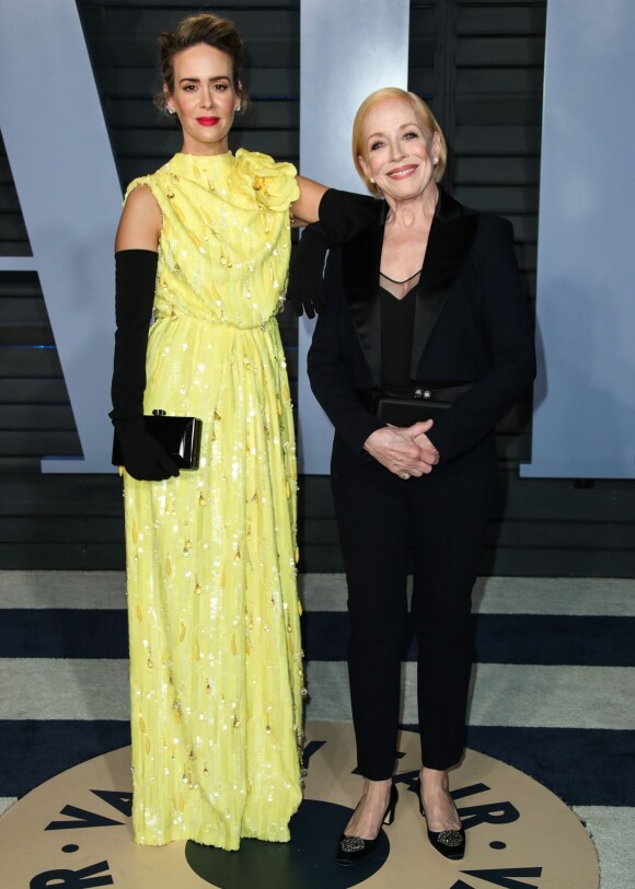 Sarah Paulson, Holland Taylor à la soirée Vanity Fair Oscar au Wallis Annenberg Center à Beverly Hills, le 4 mars 2018.