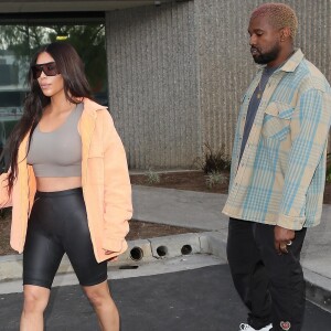 Exclusif - Kanye West et sa femme Kim Kardashian passent la journée ensemble à Calabasas. Le 19 mars 2018