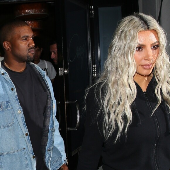 Kim Kardashian et son mari Kanye West sont allés dîner au restaurant à West Hollywood le 12 janvier 2018.