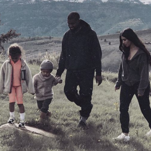 Kim Kardashian, Kanye West et leurs enfants North et Saint. Mai 2018.