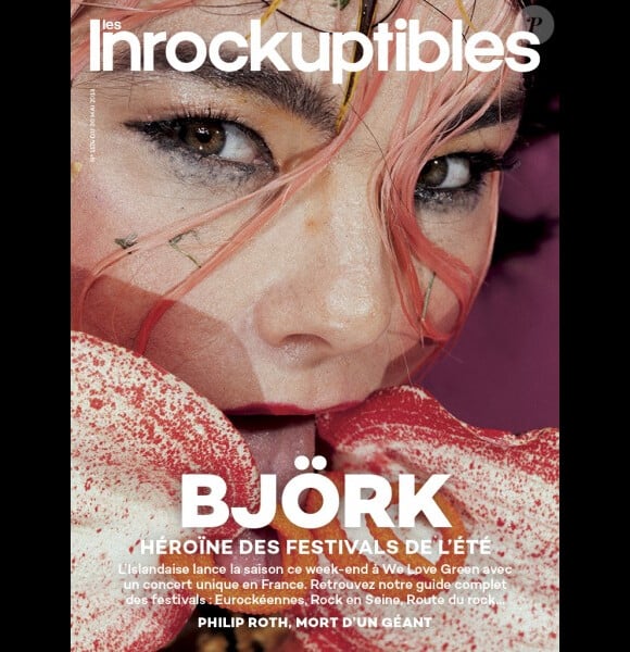 Björk en couverture des Inrockuptibles, en kiosques le 30 mai 2018.