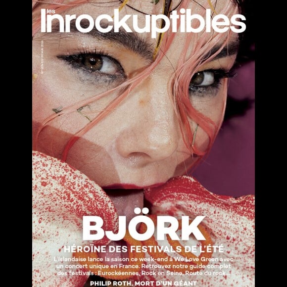 Björk en couverture des Inrockuptibles, en kiosques le 30 mai 2018.