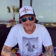 Johnny Hallyday a Saint-Barthélemy, le 1er août 2017.