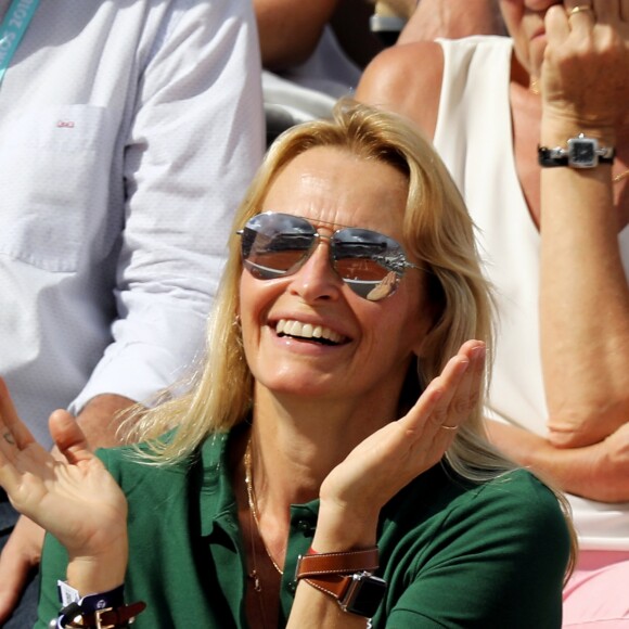 Estelle Lefébure dans les tribunes des internationaux de Roland Garros - jour 5 - à Paris, France, le 31 mai 2018. © Cyril Moreau - Dominique Jacovides/Bestimage