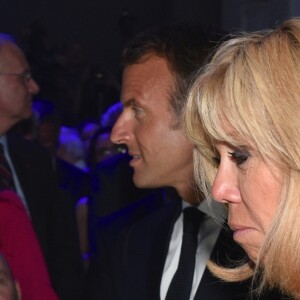 La Première Dame Brigitte Macron (Trogneux) et Sara Netanyahou lors de l'inauguration de l'exposition Israel@Lights à Paris, France, le 5 juin 2018. © Erez Lichtfeld/Bestimage