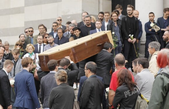 Obsèques de Christophe Michel (mari de JL Romero) au crématorium du cimetière du Père Lachaise à Paris le 6 juin 2018.