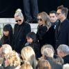 Brigitte Macron, David Hallyday, Laura Smet, Laeticia Hallyday, ses filles Jade et Joy devant l'église de la Madeleine pour les obsèques de Johnny Hallyday à Paris, France, le 9 décembre 2017. © Veeren/Bestimage