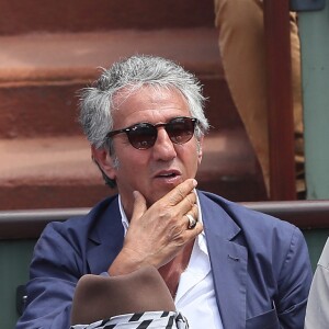 Richard Anconina et Claude Lelouch - People dans les tribunes des Internationaux de France de Tennis de Roland Garros à Paris. Le 8 juin 2018 © Cyril Moreau / Bestimage