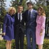 Le président Emmanuel Macron, sa femme Brigitte - Le premier ministre Justin Trudeau et sa femme accueillent les membres du G7 à La Malbaie le 8 juin 2018 © Ludovic Marin / Pool / Bestimage