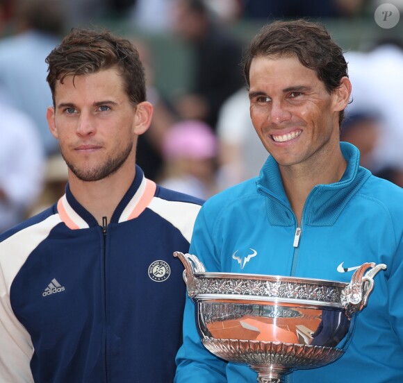 Finale de Roland-Garros opposant son compagnon Dominic Thiem à Rafael Nadal, le 10 juin 2018.