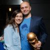 Exclusif - Marie-Ange Casalta et son compagnion Romuald Boulanger - Soirée baby-foot pour les deux ans du restaurant Le Jardin de l'hôtel Mercure Tour-Eiffel à Paris le 11 juin 2018. © CVS-Bellak-LMS/Bestimage