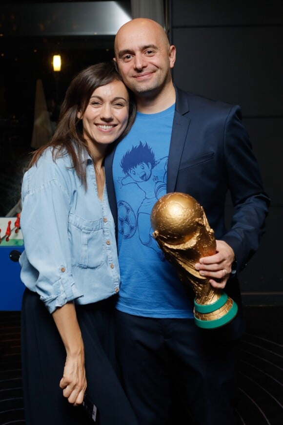 Exclusif - Marie-Ange Casalta et son compagnion Romuald Boulanger - Soirée baby-foot pour les deux ans du restaurant Le Jardin de l'hôtel Mercure Tour-Eiffel à Paris le 11 juin 2018. © CVS-Bellak-LMS/Bestimage