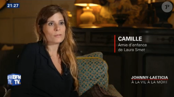 Camille, amie d'enfance de Laura Smet, dans "Johnny/Laeticia : à la vie à la mort", une enquête diffusée par BFMTV le 11 juin 2018.