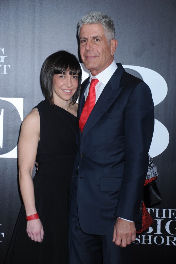 Anthony Bourdain et son ex-femme Ottavia Busia - Première de "The Big Short" à New York le 23 novembre 2015.