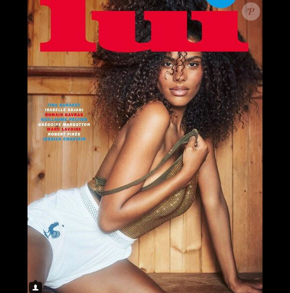 Tina Kunakey en couverture du magazine "Lui", numéro été 2018.