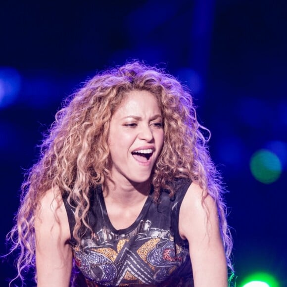 La chanteuse Shakira en concert à Hambourg, Allemagne, le 3 juin 2018.