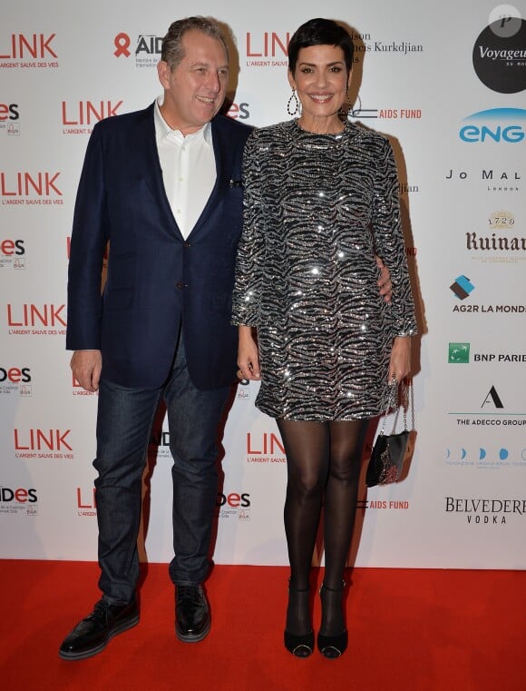 Cristina Cordula et son compagnon Frédéric Cassin lors de la 6ème édition du dîner de charité "Link" en soutien à l'association AIDES au Pavillon Cambon à Paris, le 12 décembre 2016. © Veeren