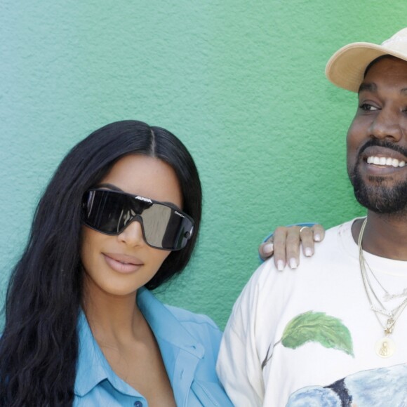 Kim Kardashian et Kanye West - Backstage du défilé homme printemps-été 2019 Louis Vuitton, signé Virgil Abloh, au Palais-Royal à Paris, le 21 juin 2018. © Olivier Borde / Bestimage